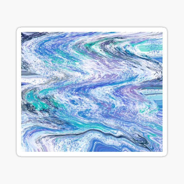 Aperçu de l'œuvre Modèle abstrait de vagues lilas, aqua et bleu océan créée et vendue par Diane Hunter Art.