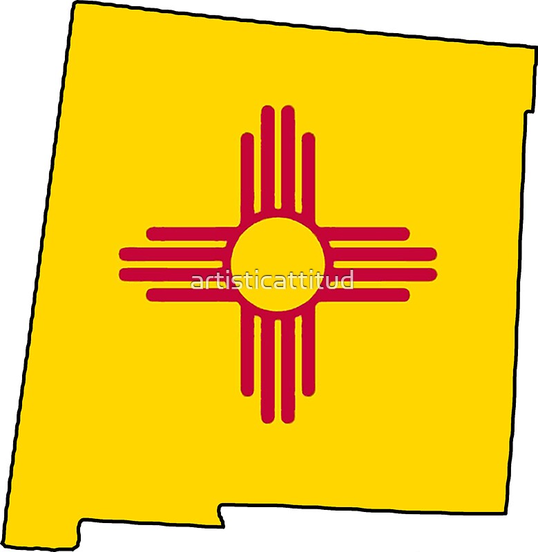 "New Mexico flag state outline" Stickers by artisticattitud | Redbubble