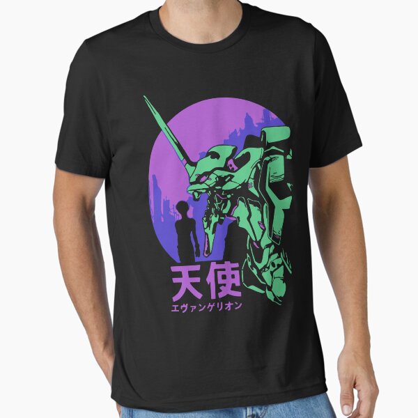 Vista previa del artículo con la obra «Neon Genesis Evangelion Retro Vintage», diseñado y vendido por Teebuya.