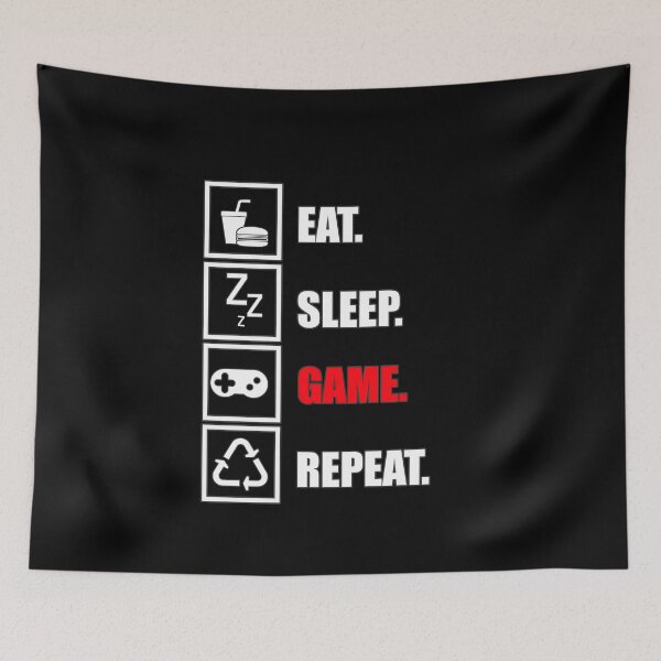 Item preview, Eat Sleep Game Repeat designed and sold by HoneyBadgerBox.