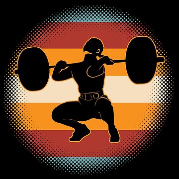 Vintage Sunset Weightlifting Gift For Weightlifters - Weightlifting -  Sticker