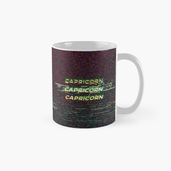 Item preview, Futuristic Capricorn Zodiac Sign Text with a Glitch & Noise designed and sold by Cefani Musk.