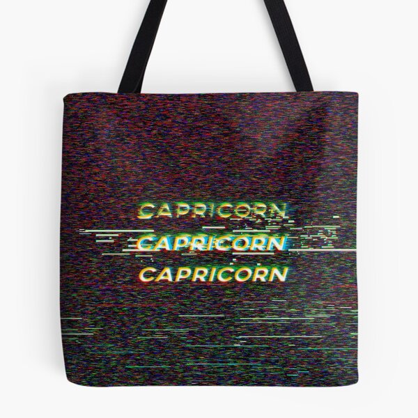 Item preview, Futuristic Capricorn Zodiac Sign Text with a Glitch & Noise designed and sold by Cefani Musk.