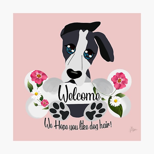 Item preview, Great Dane Welcome Sign designed and sold by AdriDraws.