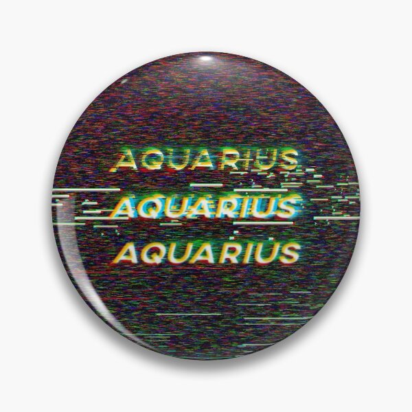 Item preview, Futuristic Aquarius Zodiac Sign Text with a Glitch & Noise designed and sold by Cefani Musk.