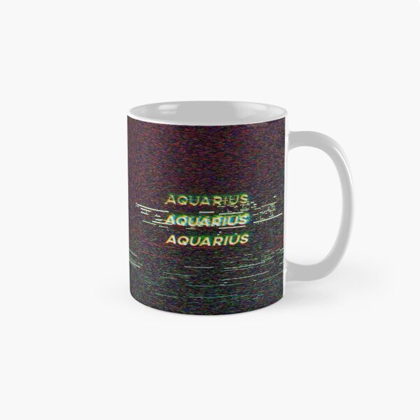 Item preview, Futuristic Aquarius Zodiac Sign Text with a Glitch & Noise designed and sold by Cefani Musk.