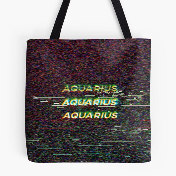 Item preview, Futuristic Aquarius Zodiac Sign Text with a Glitch & Noise designed and sold by Cefani Musk.