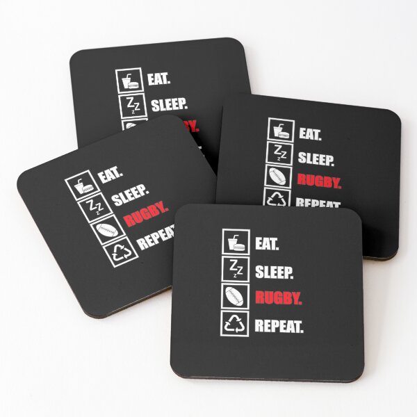 Item preview, Eat Sleep Rugby Repeat  designed and sold by HoneyBadgerBox.