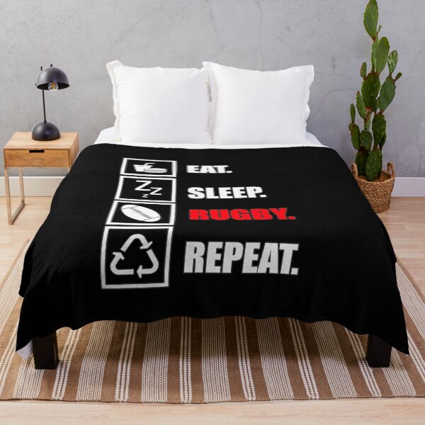 Item preview, Eat Sleep Rugby Repeat designed and sold by HoneyBadgerBox.