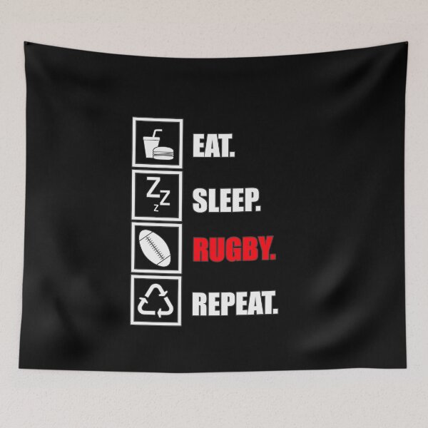 Item preview, Eat Sleep Rugby Repeat  designed and sold by HoneyBadgerBox.
