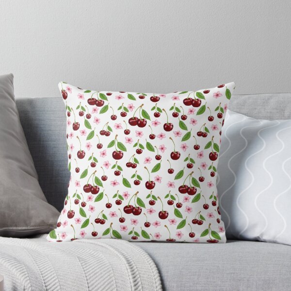 Item preview,  Cherries and flowers seamless pattern design designed and sold by PurrfectCorner.