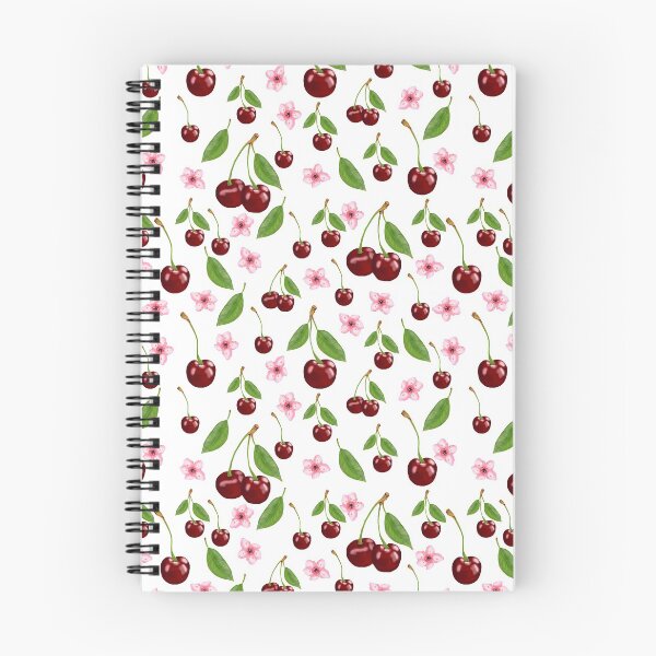 Item preview,  Cherries and flowers seamless pattern design designed and sold by PurrfectCorner.