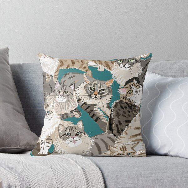 Item preview, Cats Paradise petrol pattern designed and sold by belettelepink.