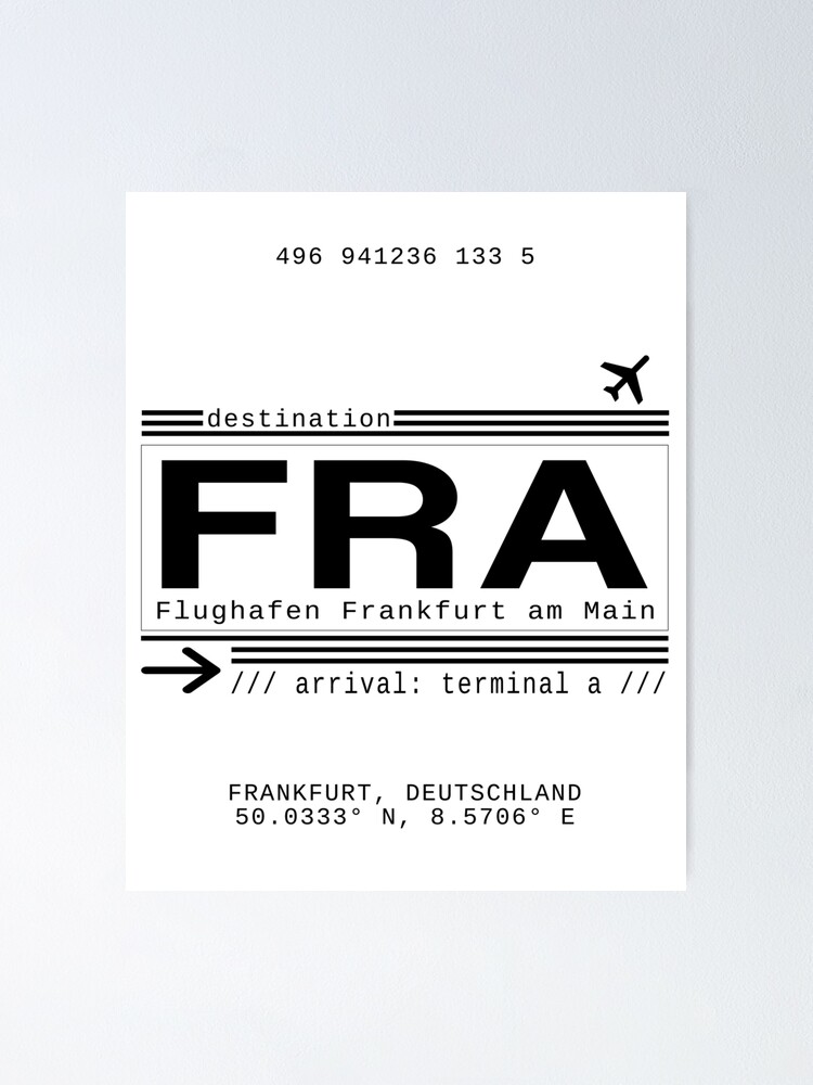"FRA Flughafen Frankfurt am Main" Poster for Sale by adventureliela