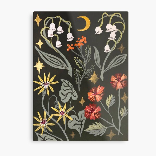 Night Florals Metal Print