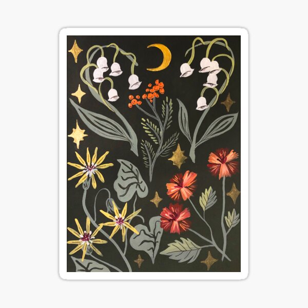 Night Florals Sticker