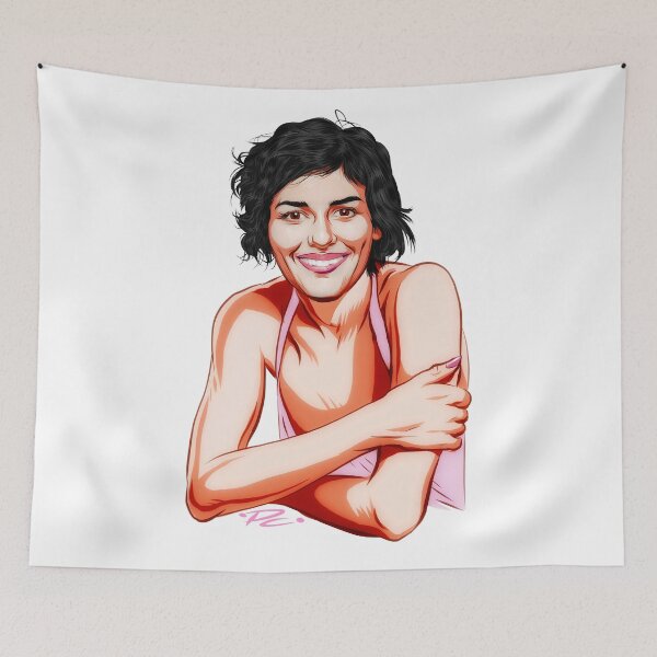 Item preview, Audrey Tautou - An illustration by Paul Cemmick designed and sold by TIGERDAVER.