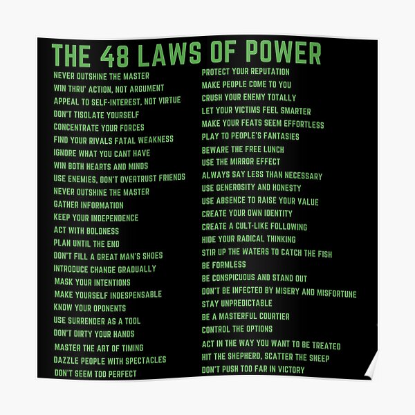 The 48 Laws Of Power Posters | Redbubble