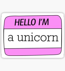 Hello I'm a Unicorn name tag Sticker