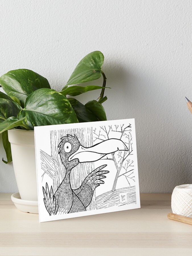 Thumbnail 1 of 2, Art Board Print, Big Beak Bird designed and sold by likemoyd.