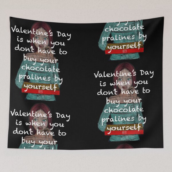 Artikelvorschau, Valentine’s Day girl eating chocolate pralines white edition  entworfen und verkauft von ghostflowerl.