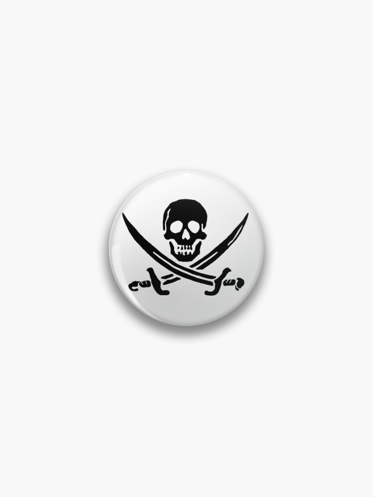 Badge for Sale avec l'œuvre « Drapeau pirate - Calico Jack » de l'artiste  DeityZilla