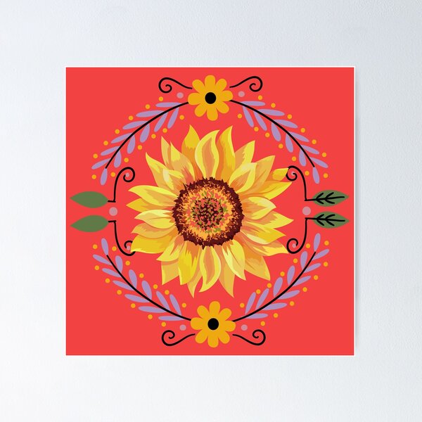 Item preview, Beautiful Sunflower aesthetic Mandala With Circle Flower Border designed and sold by wodra.
