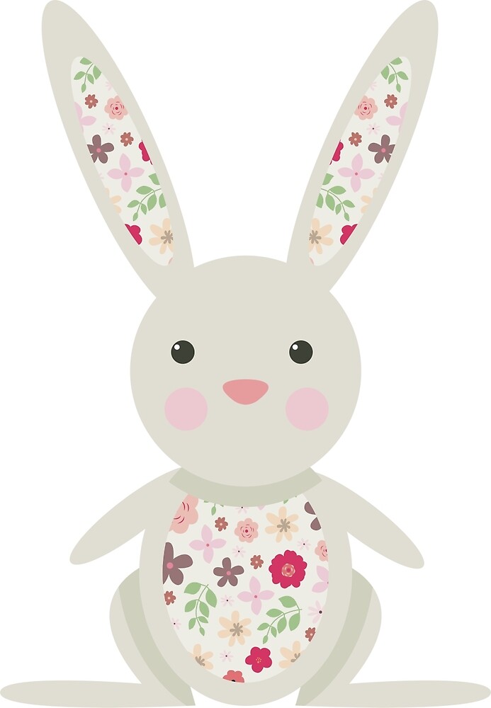 Download "Cute Bunny with Flowers " by AnesFashion | Redbubble