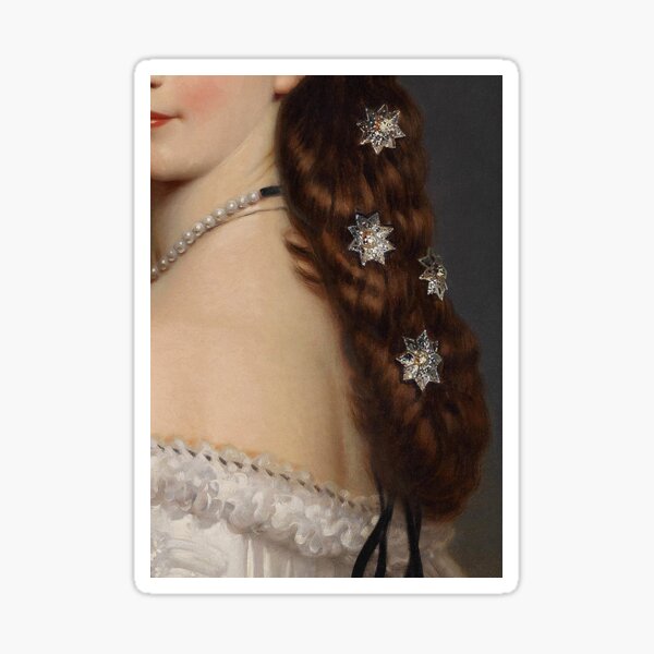 Item preview, With Stars In Her Hair Old Master painting closeup crop designed and sold by Glimmersmith.