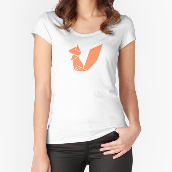 Origami Squirrel illustration Fitted Scoop T-Shirt