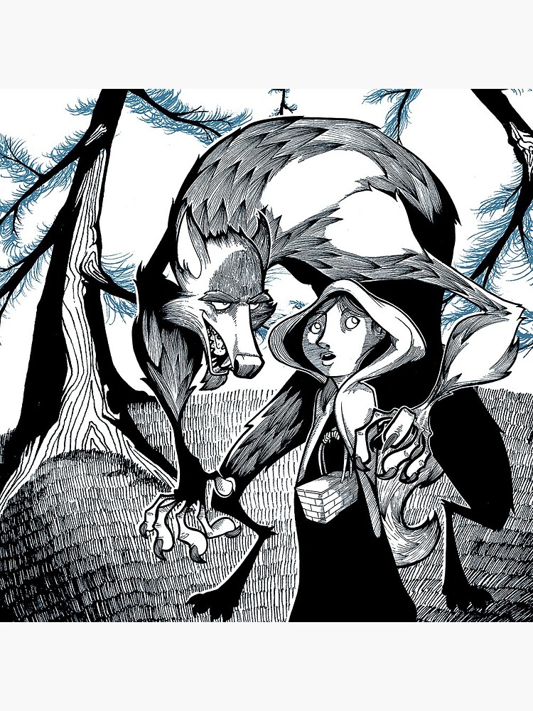 Thumbnail 3 of 3, Pin, Red Riding Hood and the Wolf designed and sold by likemoyd.