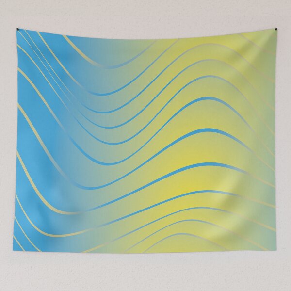 Item preview, Blue and Yellow Color Dinamic Pattern as Waves  designed and sold by digoarpi.