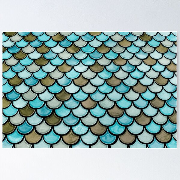 Item preview, Blue Fish Scale Tiles designed and sold by Studio MaC.