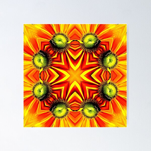 Item preview, Golden Sunflower Aesthetic Mandala designed and sold by wodra.