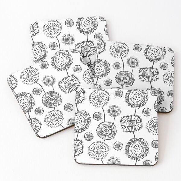 Item preview, Doodle Floral In Black & White designed and sold by House of Haha.