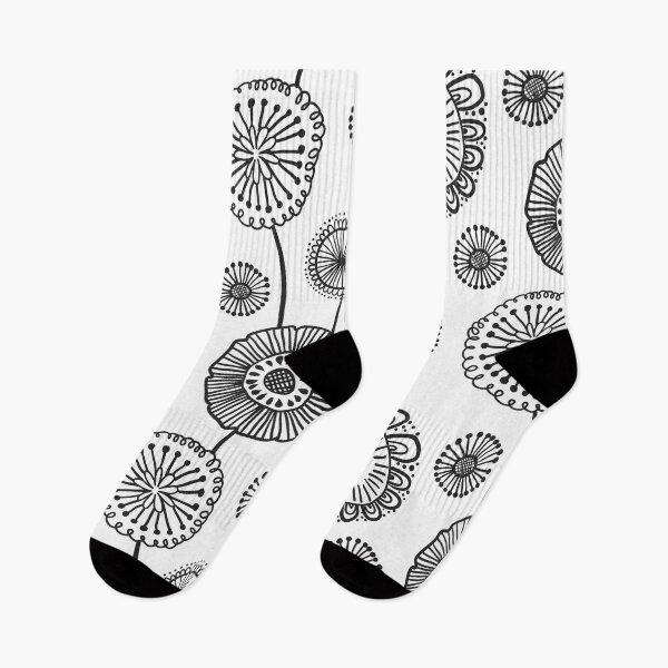 Item preview, Doodle Floral In Black & White designed and sold by House of Haha.