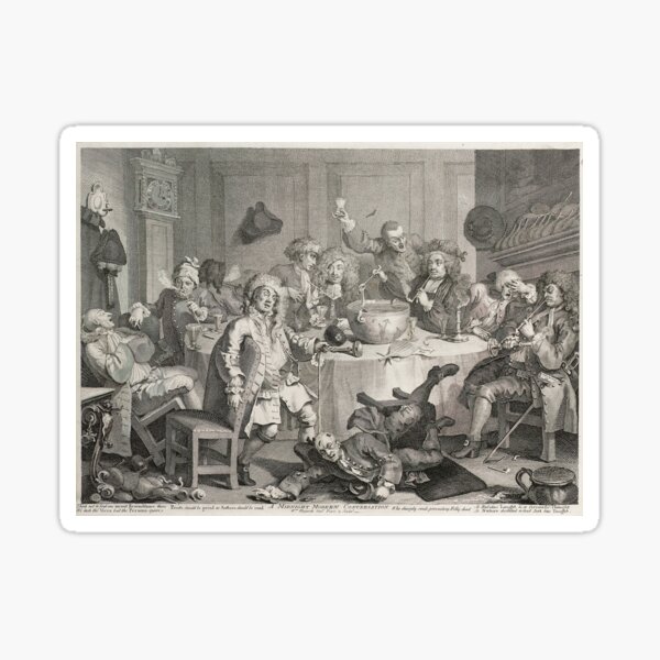 Item preview, A Midnight Modern Conversation - William Hogarth (1697 - 1764) designed and sold by cdmprints.