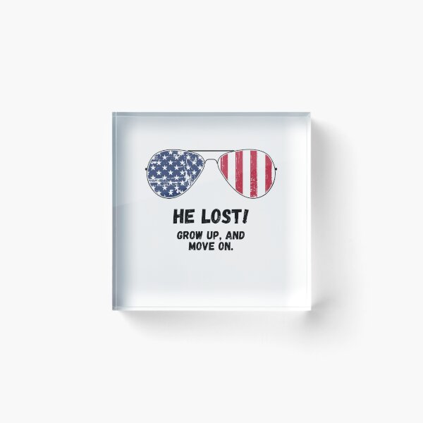 Item preview, Joe Biden "He Lost! Grow Up and Move On" Aviator Sunglasses Patriotic Political Quote Humor designed and sold by ZEROXCOOL.