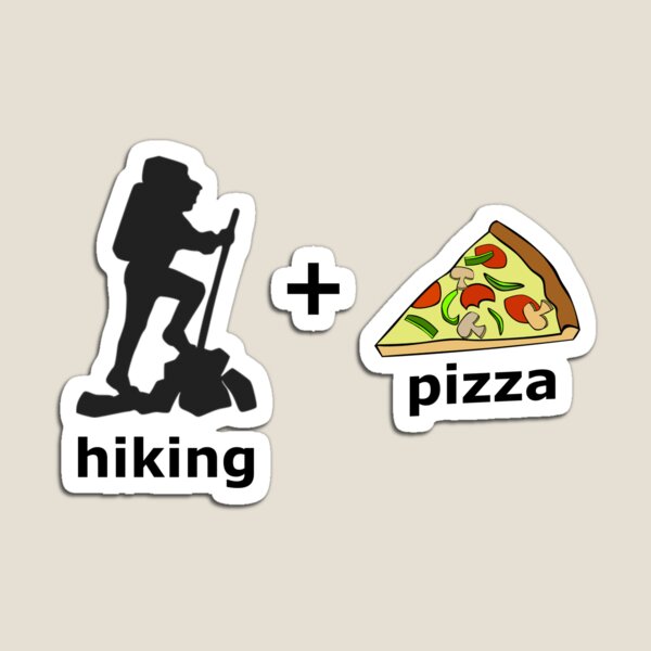 Item preview, hiking and pizza designed and sold by KarmaRoots.