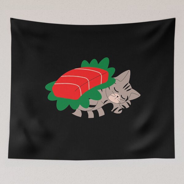 Item preview, Tuna sushi sleepy cat designed and sold by KeepItSimple089.