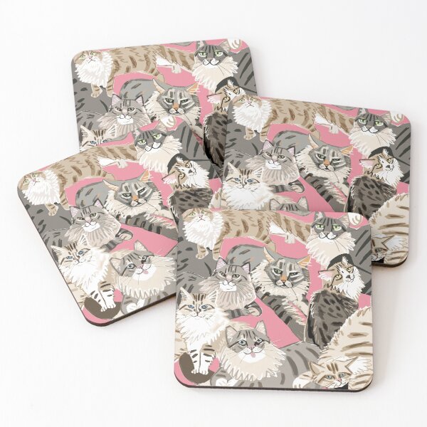 Item preview, Cats Paradise Rose Pink pattern designed and sold by belettelepink.