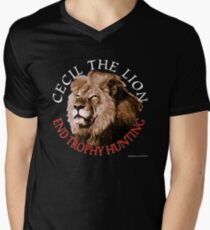 Cecil der Löwe T-Shirt mit V-Ausschnitt für Männer