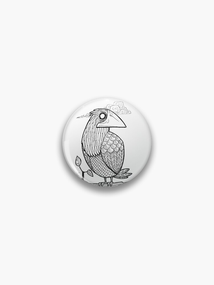 Thumbnail 1 of 3, Pin, Bird on a Branch designed and sold by likemoyd.