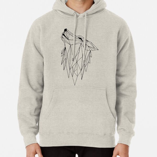 polygonal wolf Pullover Hoodie