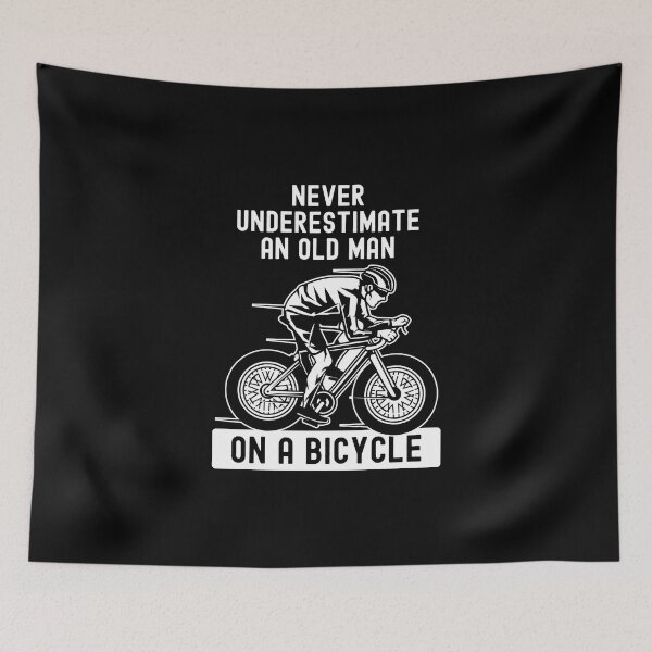 Item preview, Never Underestimate an Old Man on a Bicycle designed and sold by cool-merch.