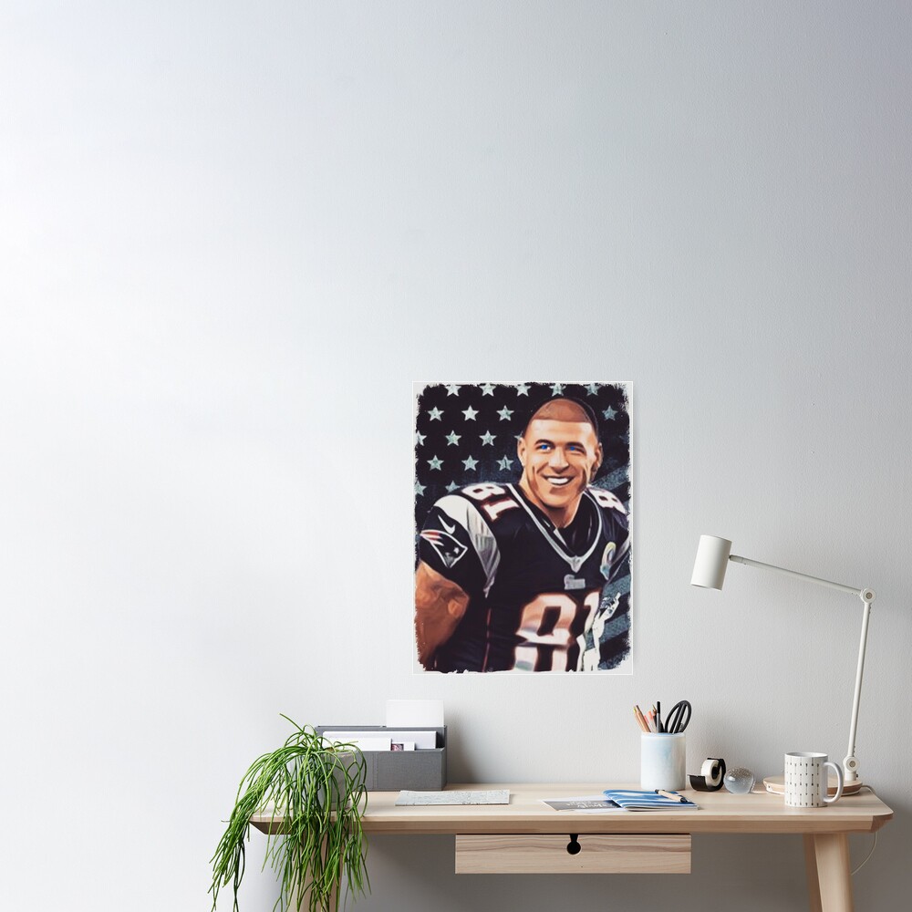 : Aaron Hernandez (19x14 inch, 48x35 cm) Silk Poster