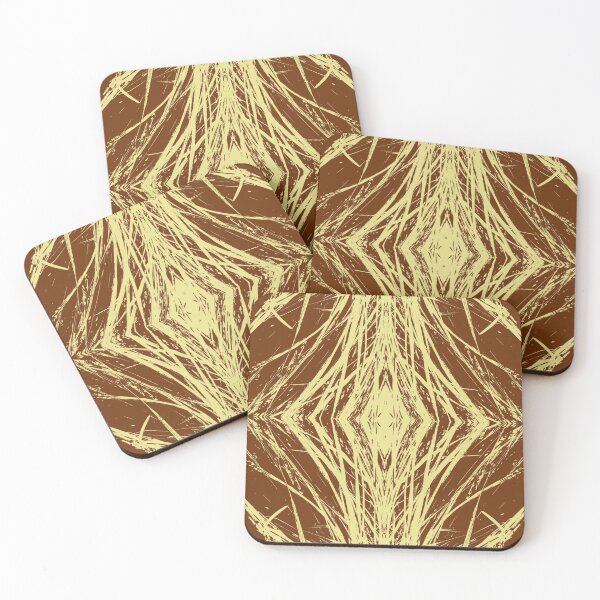 Item preview, Love Ornament Ethnic & Esoteric nature festival -abstract form dark brown-yellow designed and sold by StudioViArt.