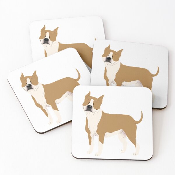 Item preview, Fawn and White AmStaff designed and sold by scribblesnsnuff.