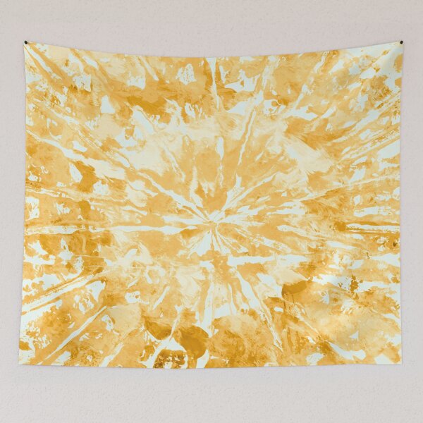 Item preview, Yellow Orange Tie-Dye Colored Pattern Design // Hand Painted Mandala Multi Media Abstract designed and sold by AEJdesign.