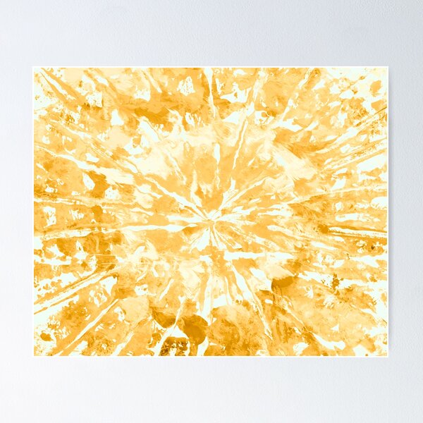 Item preview, Yellow Orange Tie-Dye Colored Pattern Design // Hand Painted Mandala Multi Media Abstract designed and sold by AEJdesign.